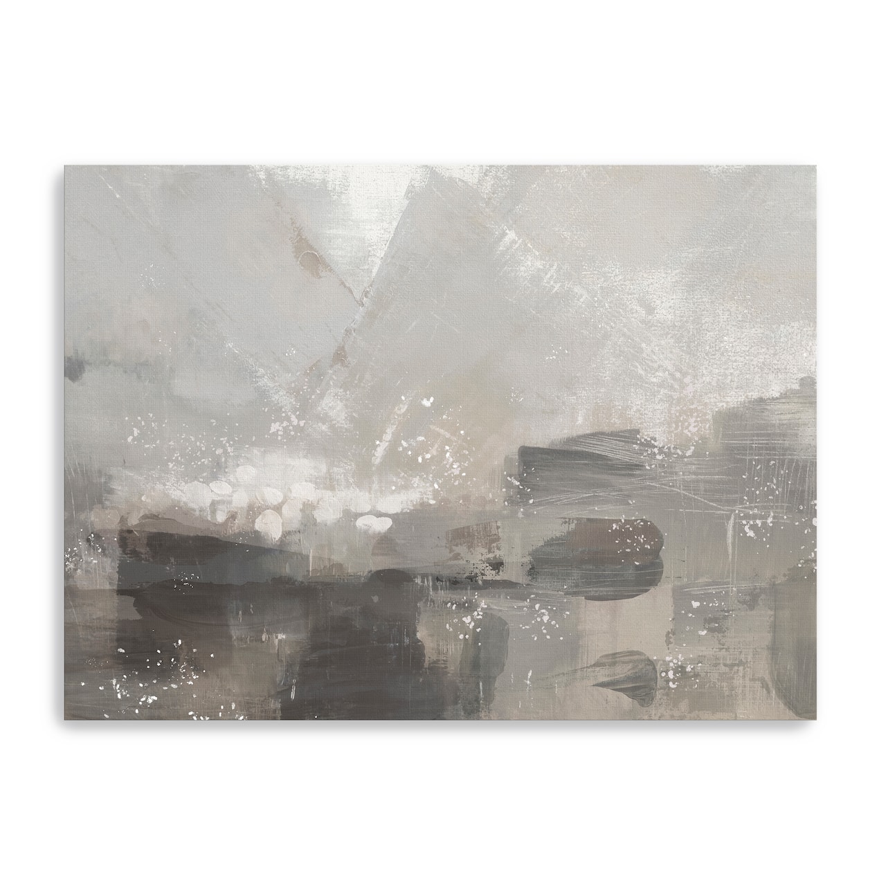 Contemporary Gray Abstract Landscape Canvas Giclee
